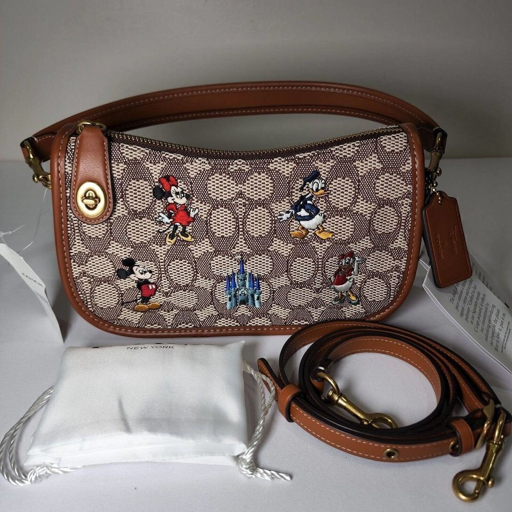NWT Disney X Coach C8620 Swinger Signature Textile Jacquard Mickey Mouse - Picture 1 of 9